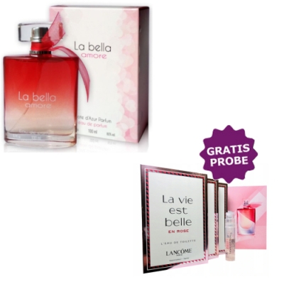 Cote Azur La Bella Amore - Eau de Parfum 100 ml, Probe Lancome La Vie Est Belle en Rose