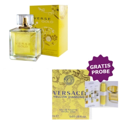 Cote Azur Verse Gold Woman - Eau de Parfum 100 ml, Probe Versace Yellow Diamond