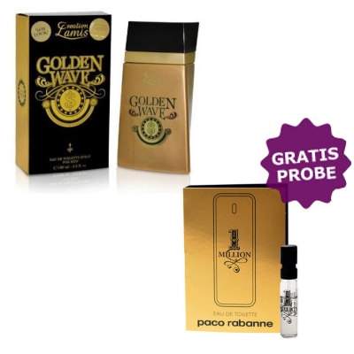 Lamis Golden Wave Men - Eau de Parfum 100 ml, Probe Paco Rabanne 1 Million