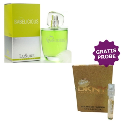 Luxure Babelicious - Eau de Parfum fur Damen 100 ml, Probe Donna Karan Be Delicious 1,5 ml