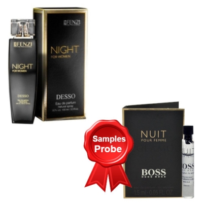 JFenzi Desso Night Women - Eau de Parfum 100 ml, Probe Hugo Boss Nuit Femme