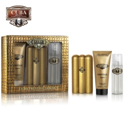 Cuba Prestige Legacy - Set fur Herren, Eau de Toilette, Aftershave, Duschgel