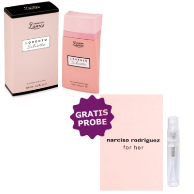 Lamis Lorenzo Silvetto Women - Eau de Parfum 100 ml, Probe Narciso Rodriguez Her
