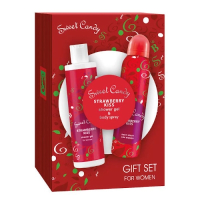 Jean Marc Sweet Candy Strawberry Kiss - Set, Duschgel, Deodorant