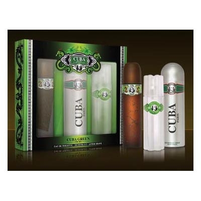 Cuba Green - Set fur Herren, Eau de Toilette, Deodorant, Aftershave