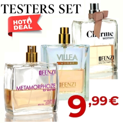 JFenzi Tester Set: Metamorphoze, Villea, Charme - Aktionsangebot Damendüfte Tester – 3x ca. 50 ml