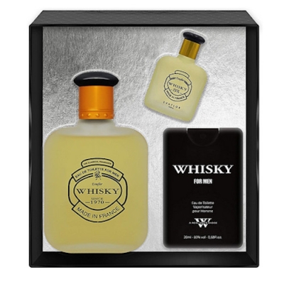 Evaflor Whisky - Set fur Herren, Eau de Toilette 100 ml, Eau de Toilette 20 ml, Eau de Toilette 7,5 ml