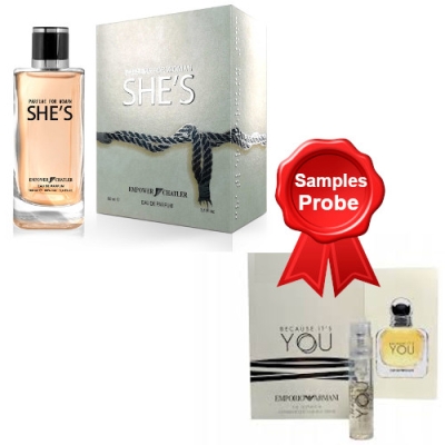 Chatler Empower She’s - Eau de Parfum 100 ml, Probe Armani Emporio Because It’s You